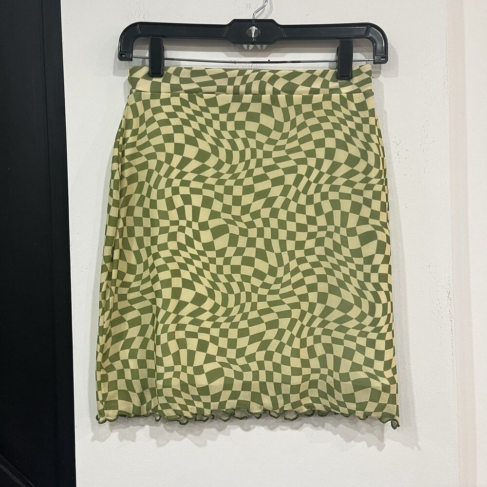 Daisy Street Geometric Mesh Skirt  Size UK 10 / US 6 Funky Y2K